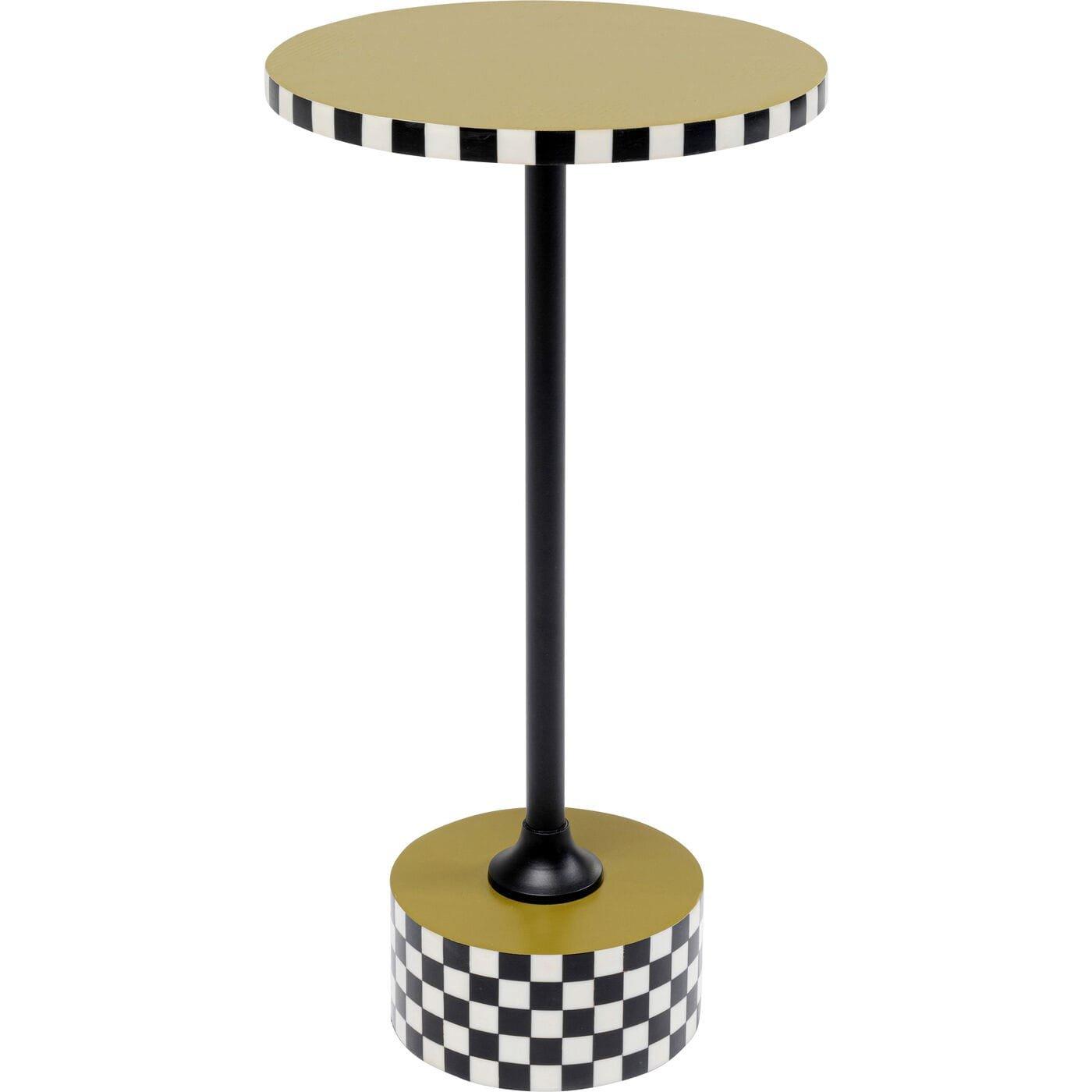 KARE Design Beistelltisch Domero Checkers olive rund 25  