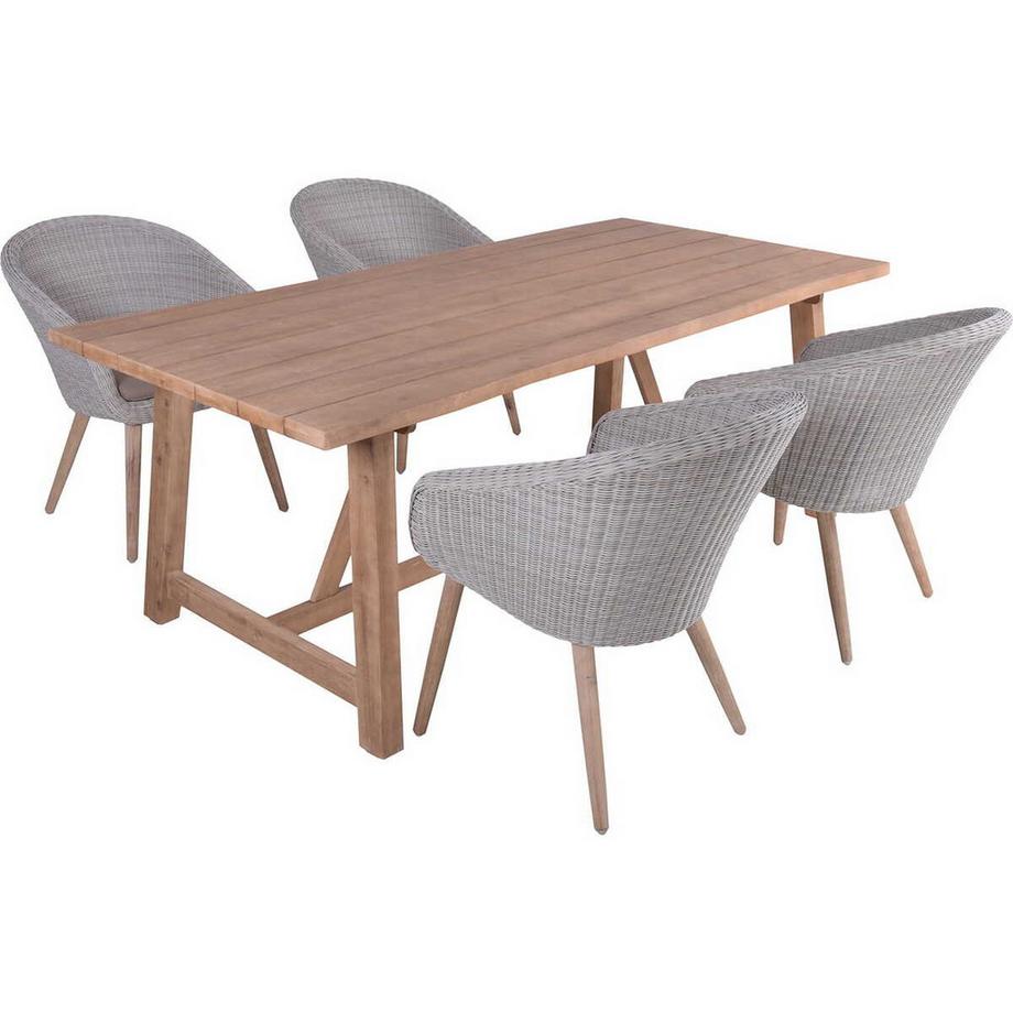 mutoni pleasure Ensemble de salle à manger de jardin Oakland (5 pièces)  