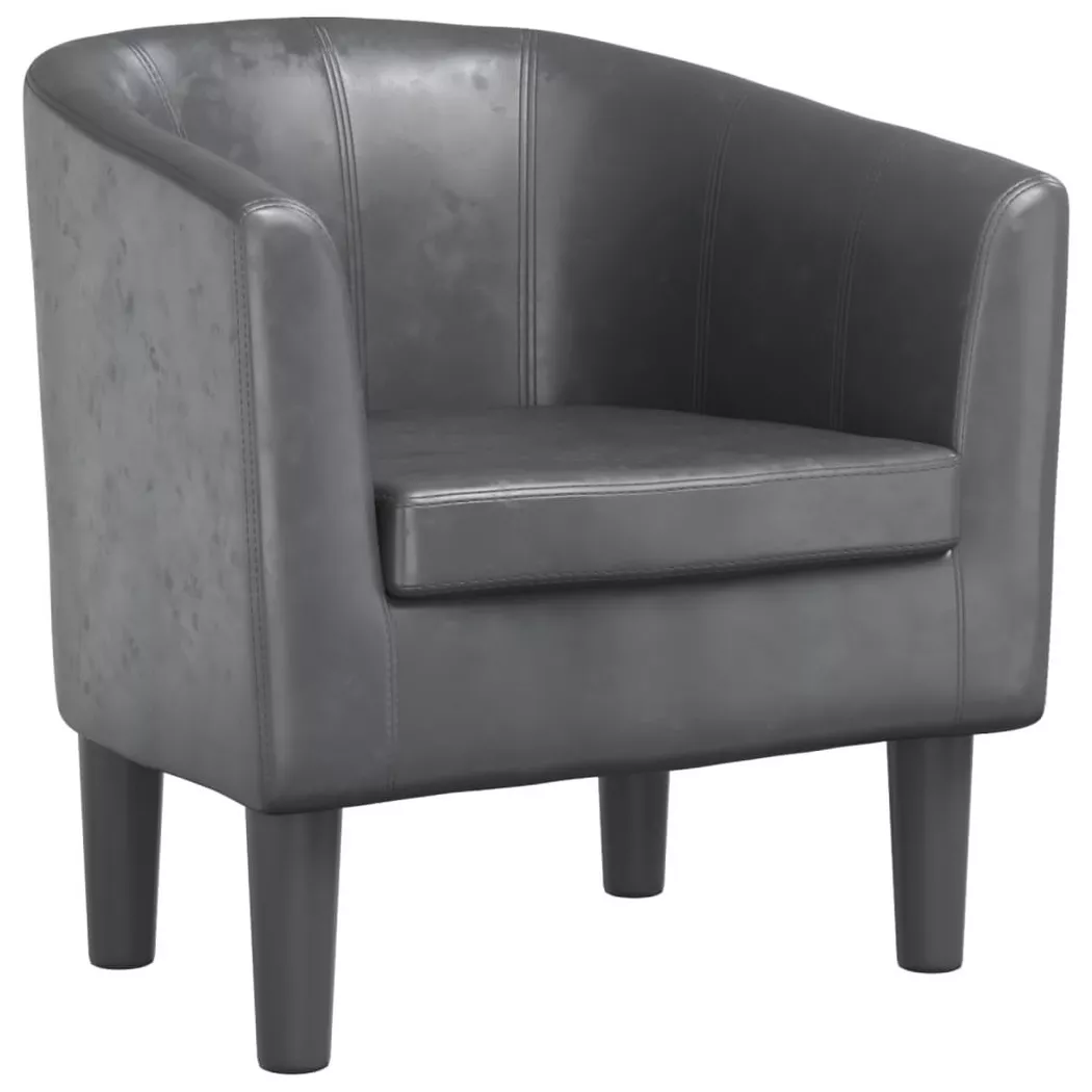 Fauteuil gris similicuir Vidaxl