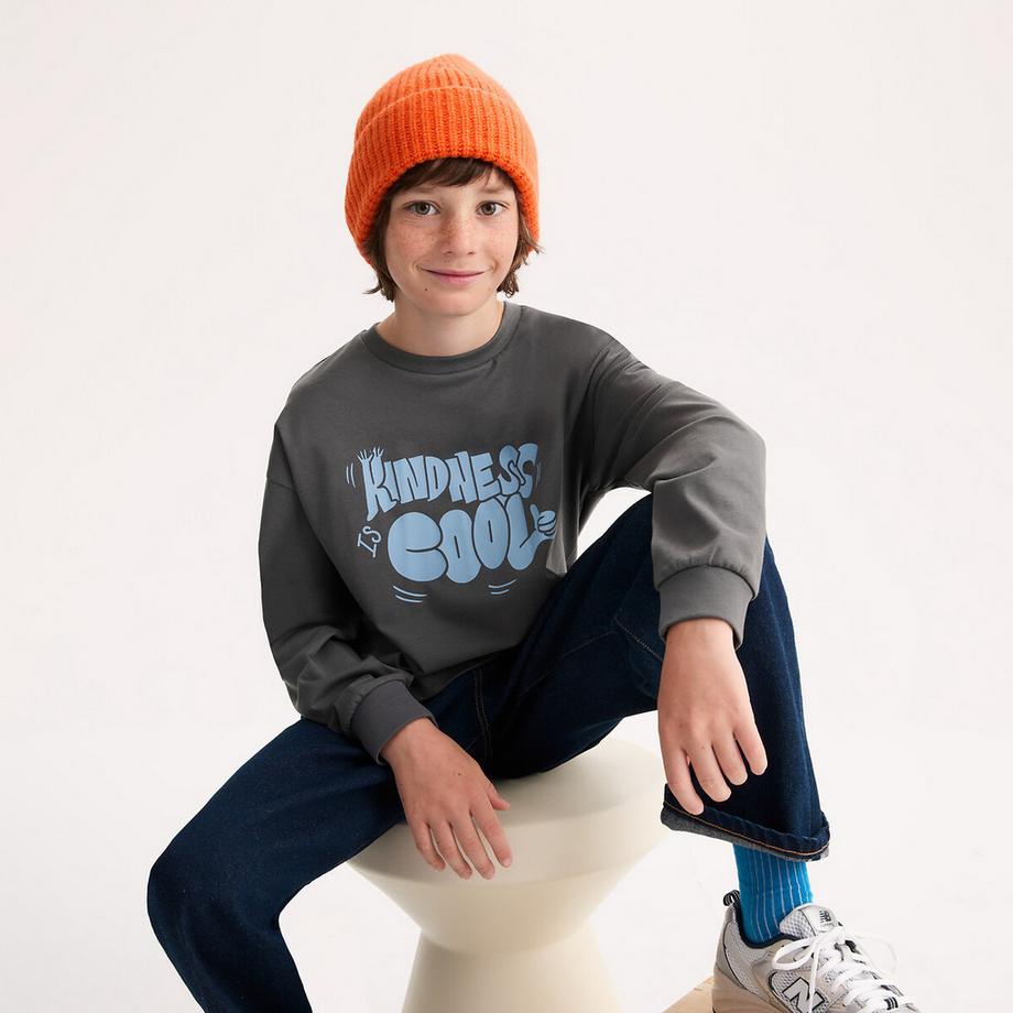 Langarmshirt mit Messageprint