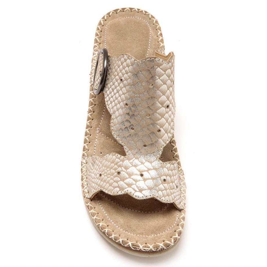 Pédiconfort Pantoletten mit Reptilien-Effekt  