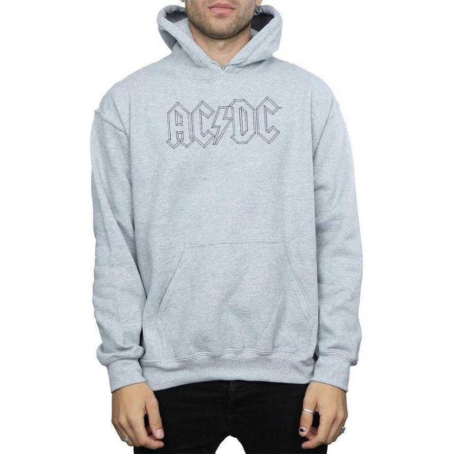 AC/DC ACDC Outline Logo Felpa con Cappuccio  
