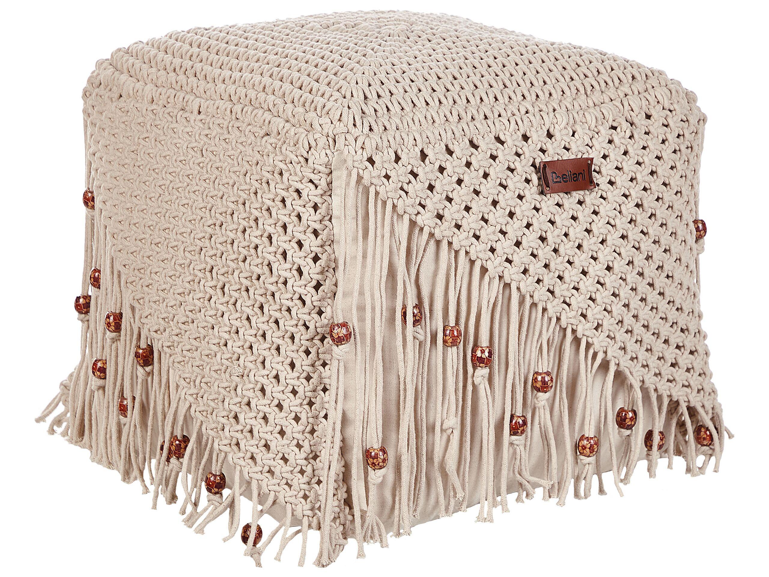 Beliani Pouf aus Baumwolle Boho DANDAI  