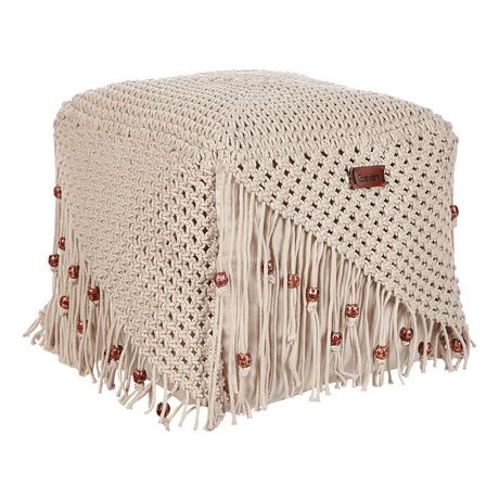 Beliani Pouf en Cotone Boho DANDAI  