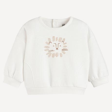 La Redoute Collections  Sweatshirt mit Rundhalsausschnitt und Löwen-Print 