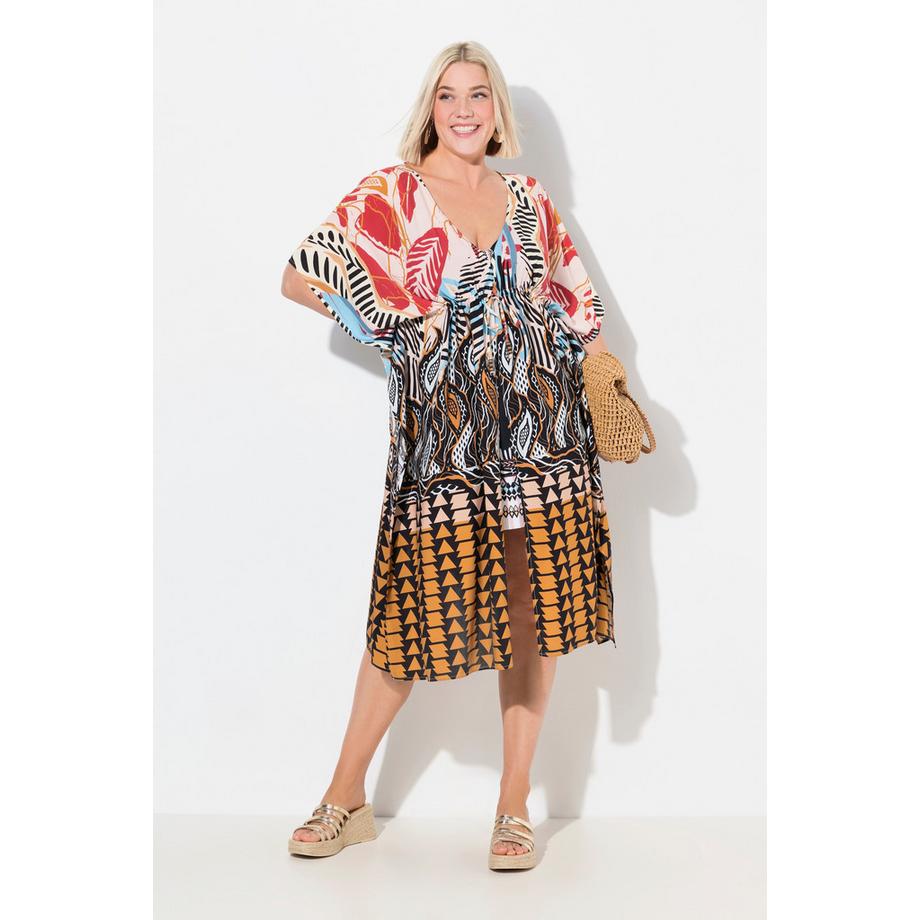 Ulla Popken Safari V-Ausschnitt Halbarm Kaftan  