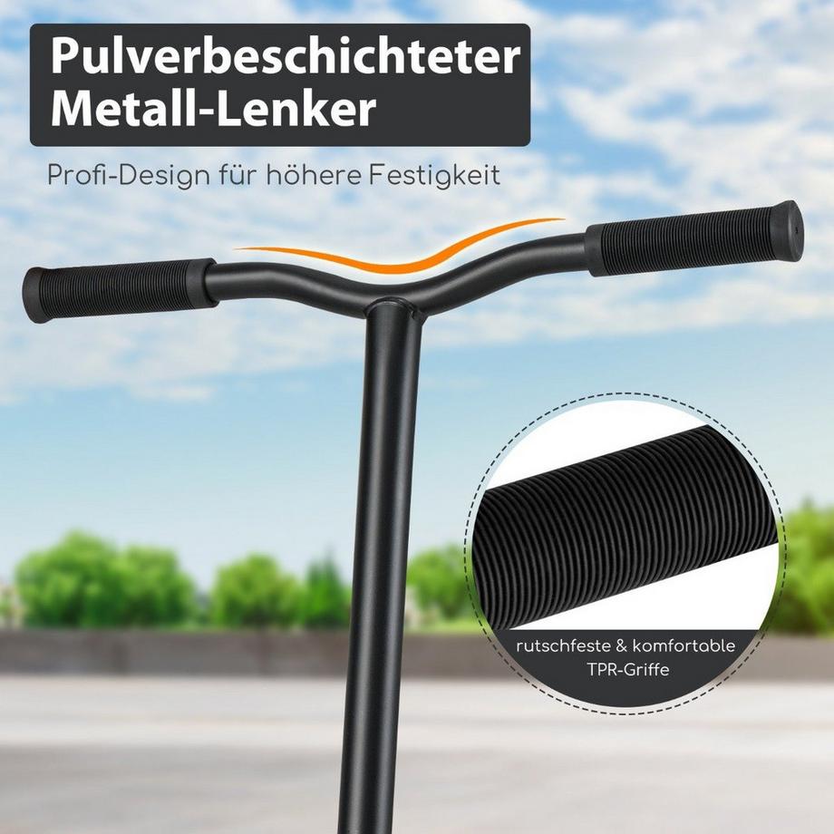 Northix  Stunt Scooter mit 360 Lenkung & PU Rädern & Aluminiumdeck Stuntscooter Funscooter Schwarz 