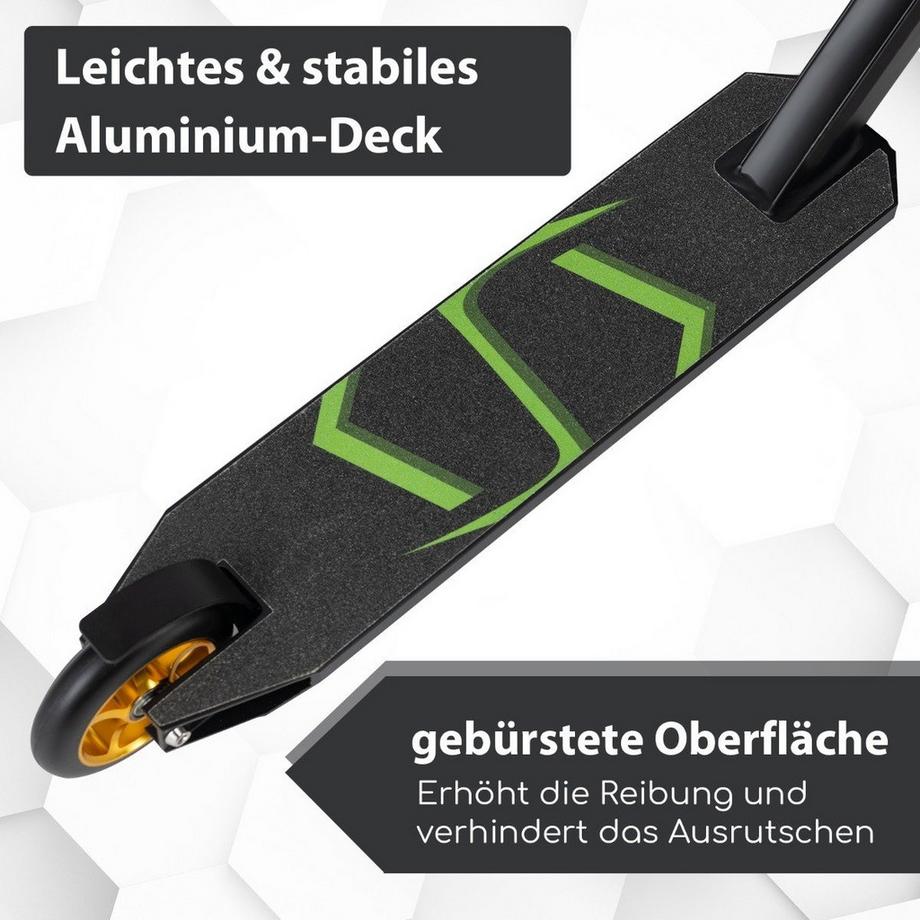 Northix  Stunt Scooter mit 360 Lenkung & PU Rädern & Aluminiumdeck Stuntscooter Funscooter Schwarz 