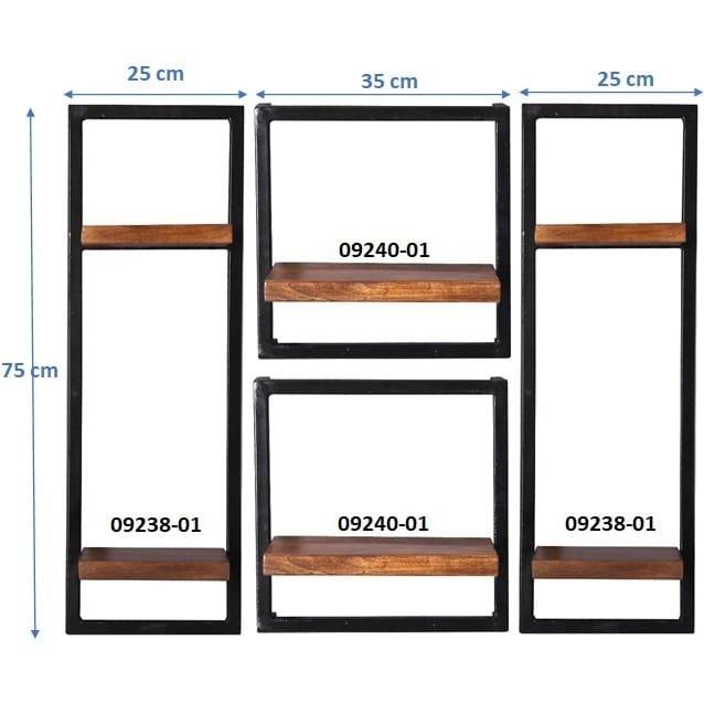 mutoni Wandregal Havanna natur 95x25x75 (4-tlg)  