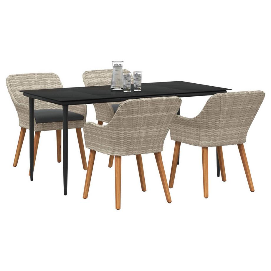 VidaXL Ensemble de salle à manger pour jardin poly rattan  