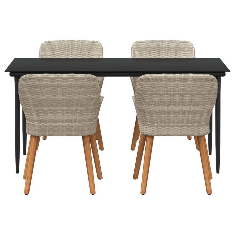 VidaXL Ensemble de salle à manger pour jardin poly rattan  