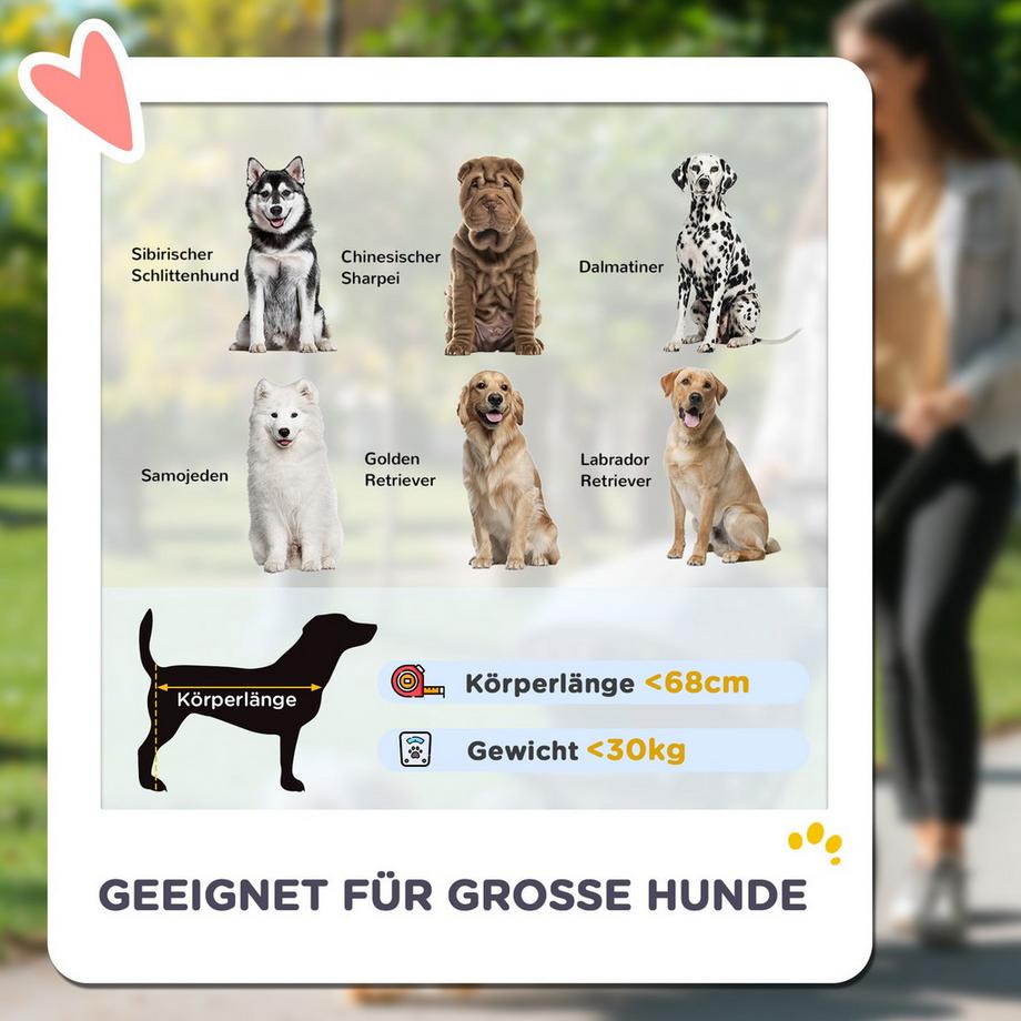 Northio  Hundewagen Hundebuggy klappbar für große Hunde & Katzen bis 30 kg Katzenbuggy mit Kissen Netzfenstern Türen Aufbewahrungstasche Katzenwagen mit Sicherheitsleinen, Bremsen, Buggy Dunkelgrau Aosom 