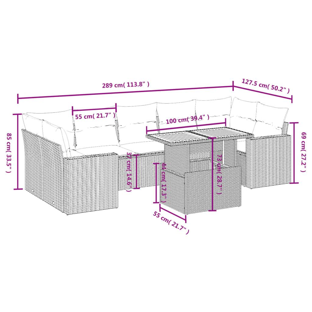 VidaXL Ensemble de canapés de jardin rotin synthétique  