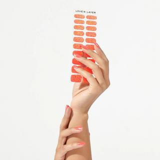 Lovenlayer  adesivi per unghie Autocollants pour ongles Square Sparkle Orange 
