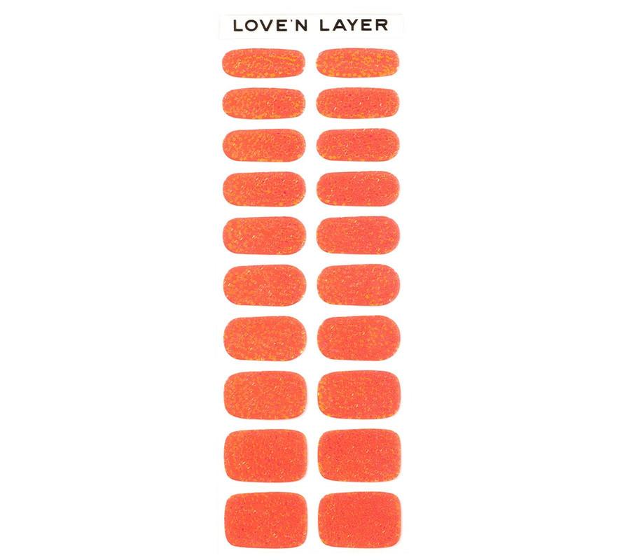 Lovenlayer  adesivi per unghie Autocollants pour ongles Square Sparkle Orange 