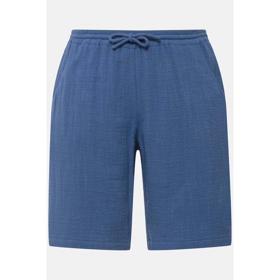 Ulla Popken Shorts Crespatura a Bolle Gamba Larga Cintura Elastica Cotone Biologico  