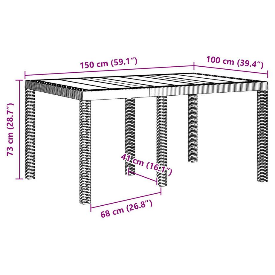 VidaXL Set da Pranzo per Giardino Polipropilene  