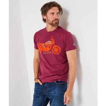 Stilvolles Biker-T-Shirt mit Rundhals