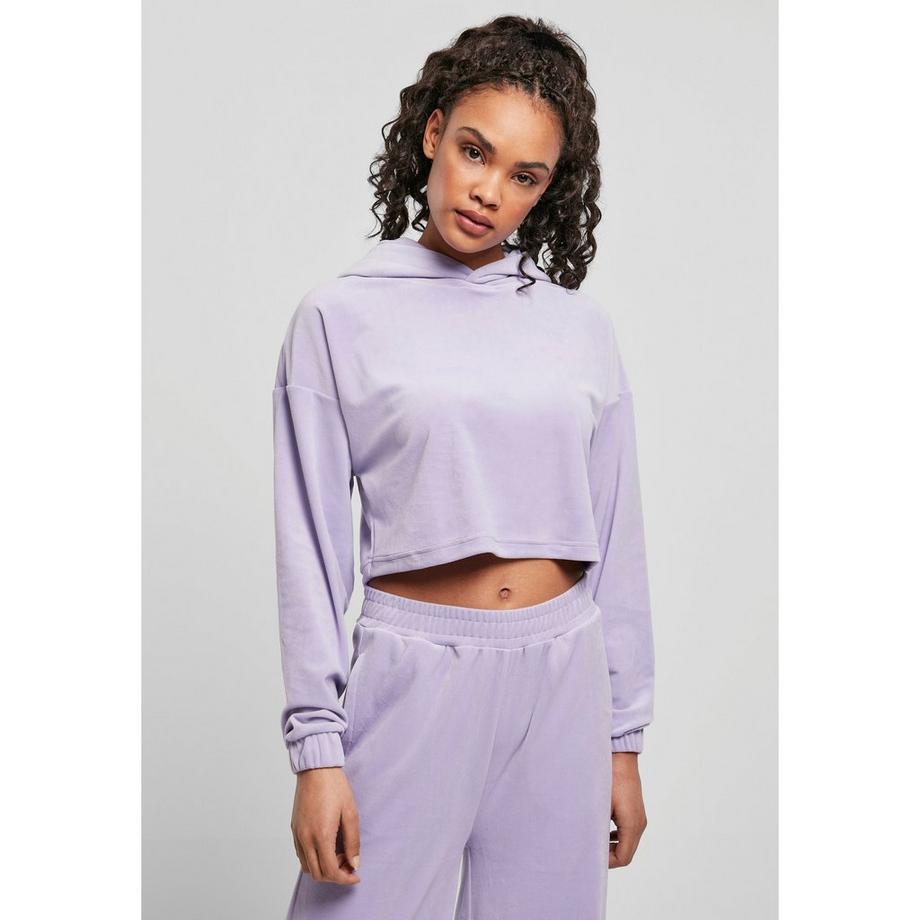 felpa con cappuccio da cropped velvet oversized