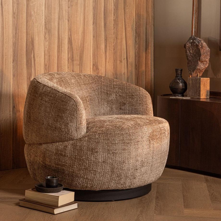 mutoni Fauteuil pivotant Woolly sable  