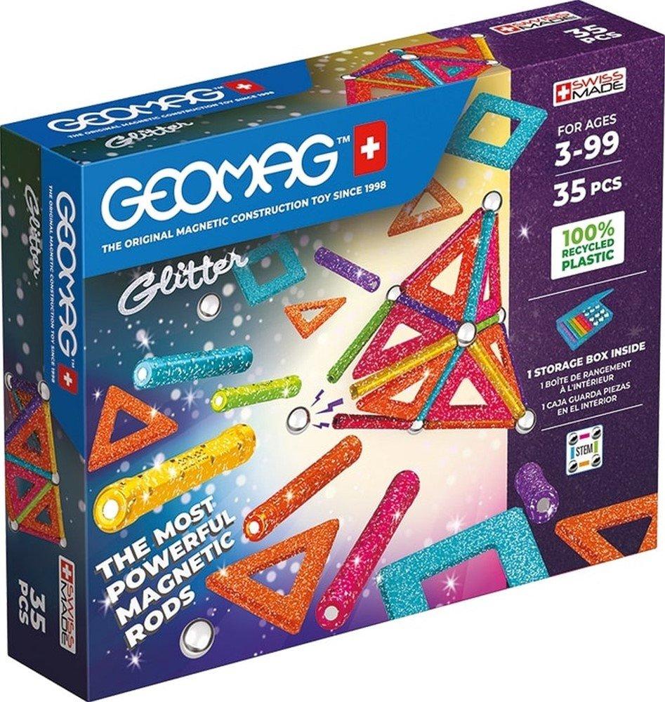 Geomag  Geomag Jeu de panneaux pailletés recyclés - 35 pièces 
