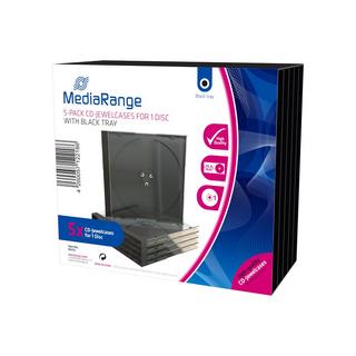 MediaRange  MediaRange BOX31 étui disque optique Boîtier double 1 disques Noir, Transparent 