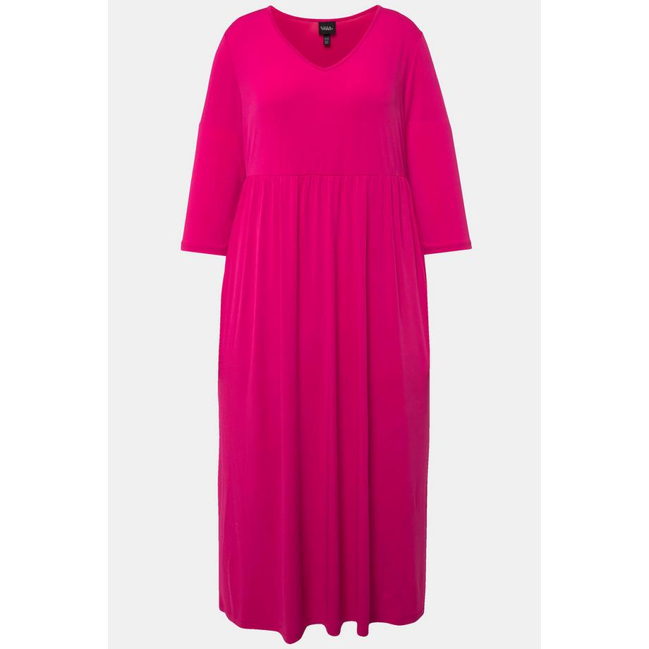 Ulla Popken Abito in jersey A-line Scollo a V Maniche 3/4  