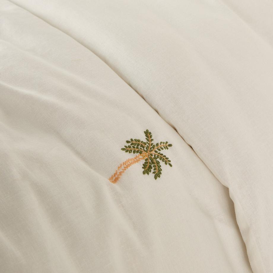 La Redoute Intérieurs Ravenel Coton Lin Lavé Housse de Couette Brodé  