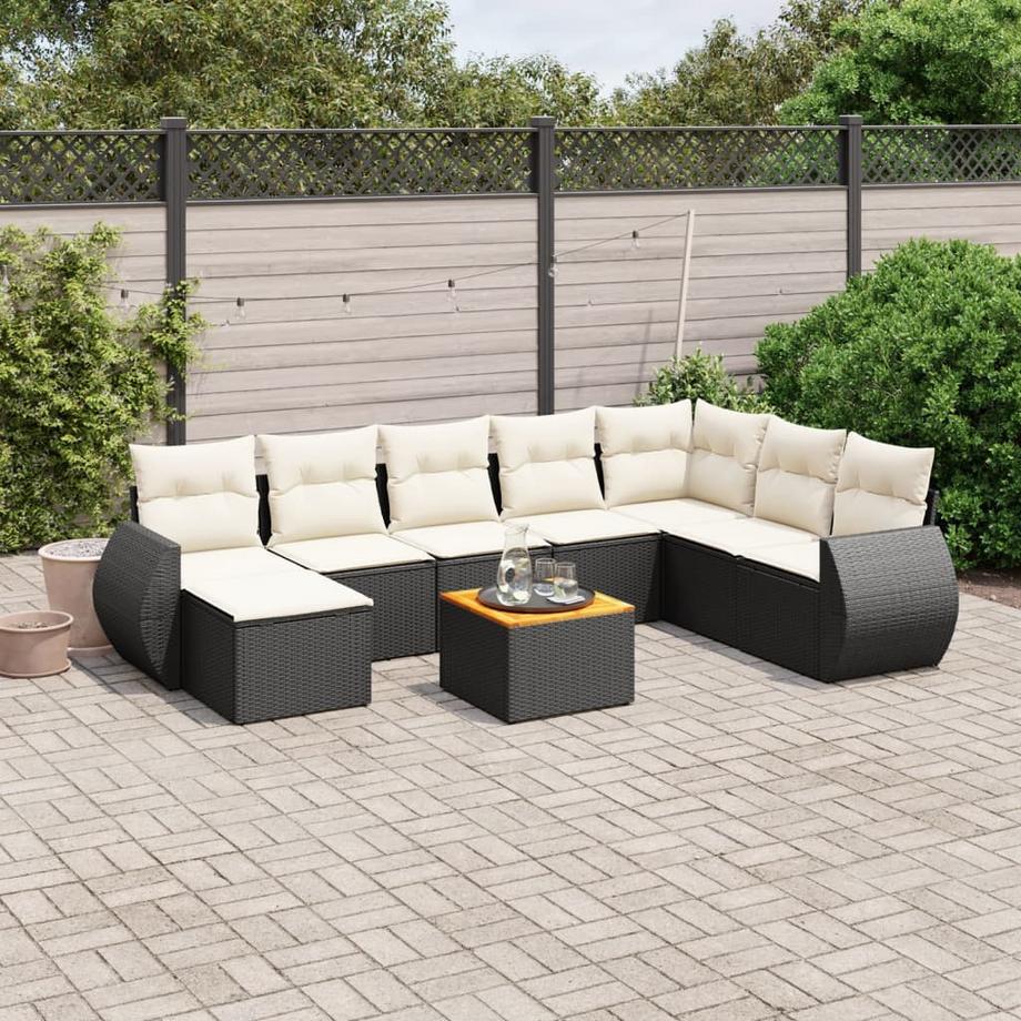 VidaXL set divano da giardino Polirattan  