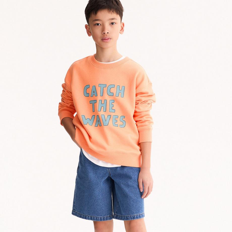 Sweat col rond oversize en molleton