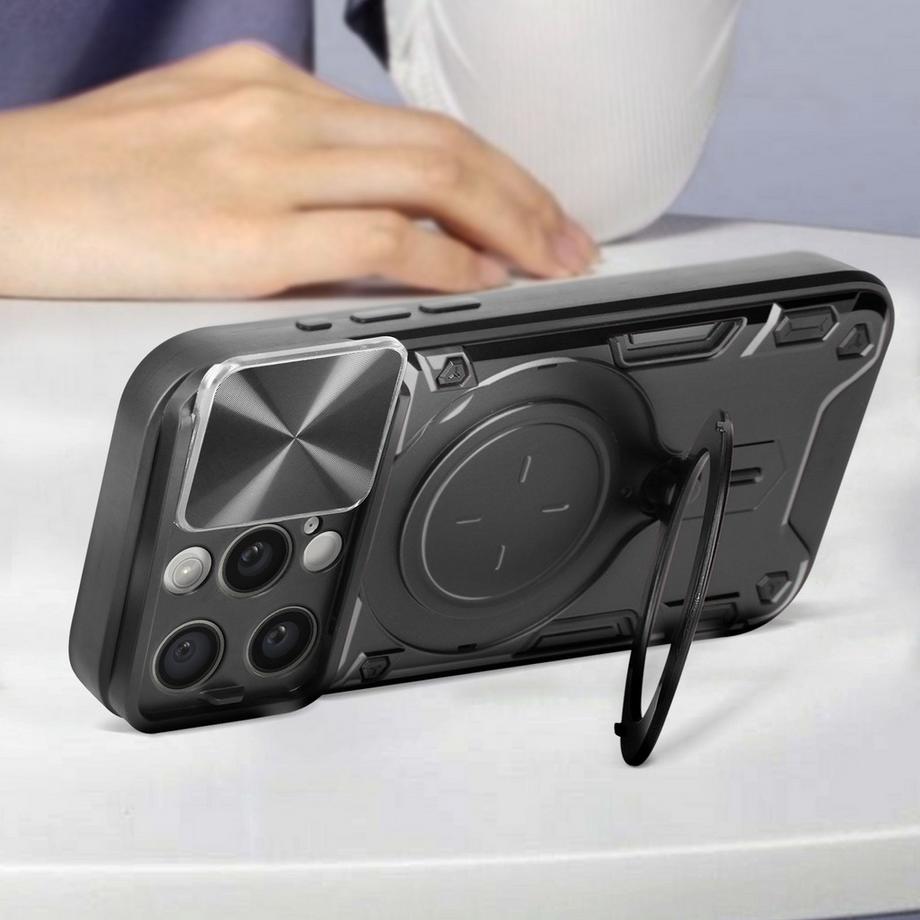 Avizar  Cover anello iPhone 15 Pro nera 