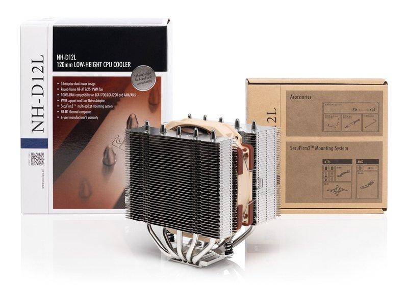 Noctua  NH-D12L système de refroidissement d’ordinateur Processeur Refroidisseur d'air Aluminium, Beige, Marron 