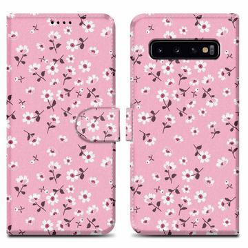 Housse compatible avec Samsung Galaxy S10 4G - Coque de protection avec fermeture magnétique, fonction de support et compartiment pour carte