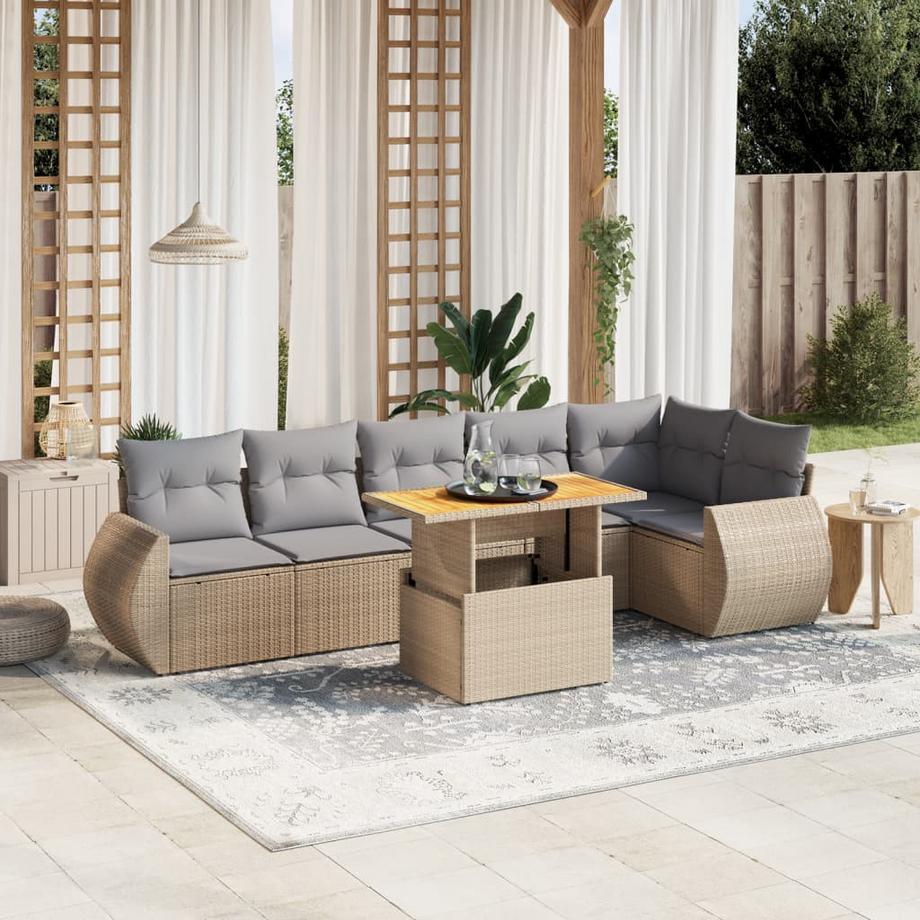 VidaXL Ensemble de canapés de jardin rotin synthétique  