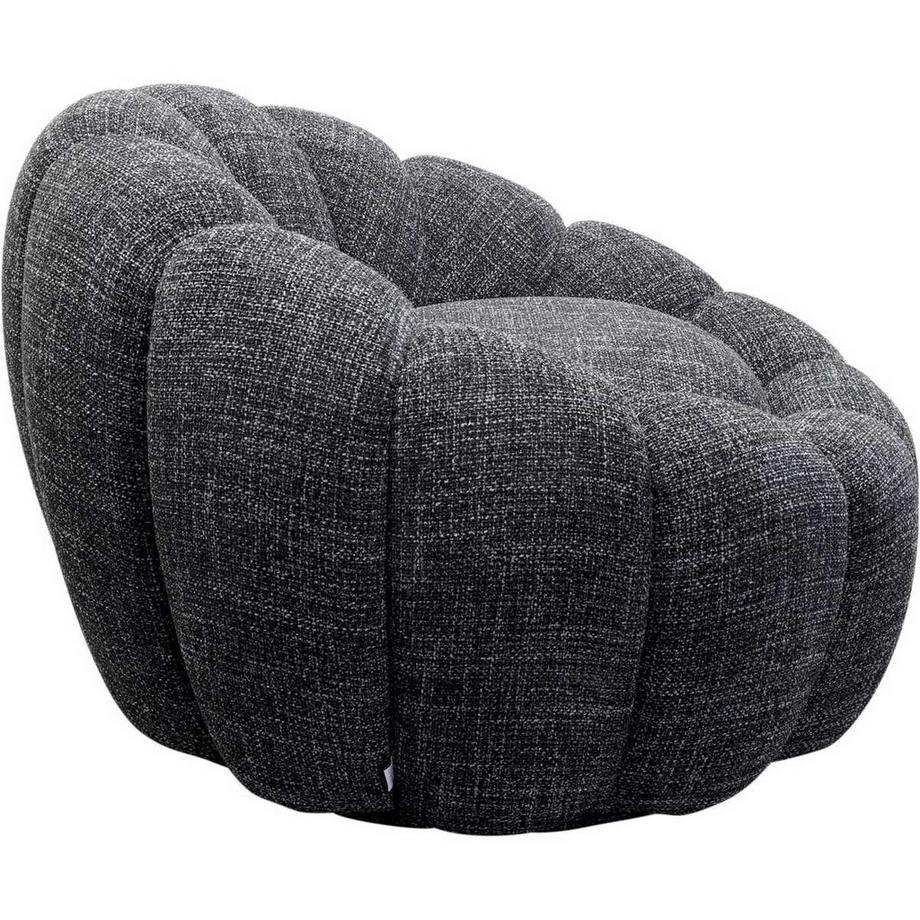 KARE Design Fauteuil pivotant Peppo Bloom Melange noir  