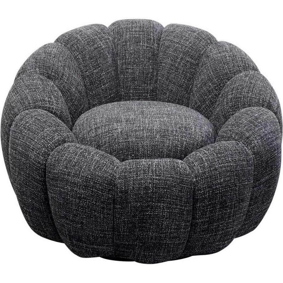 KARE Design Fauteuil pivotant Peppo Bloom Melange noir  