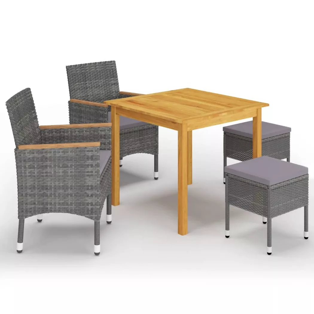 VidaXL - Garten-essgruppe akazienholz, One Size, Grau