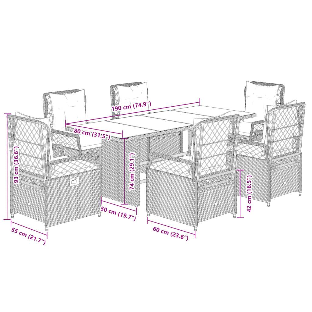 VidaXL Ensemble de salle à manger de jardin rotin synthétique  