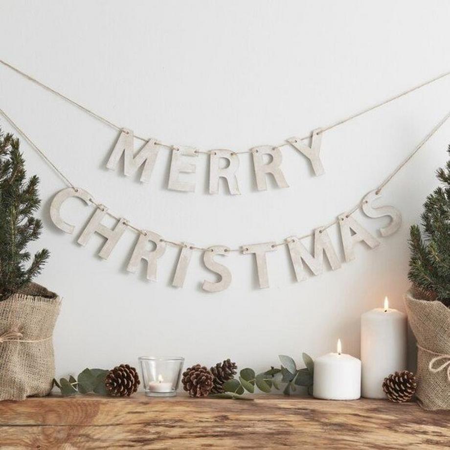 Ginger Ray  Merry Christmas Girlande aus Holz 