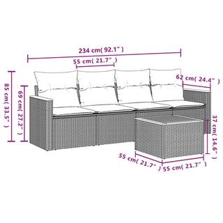 VidaXL Garten sofagarnitur poly-rattan  