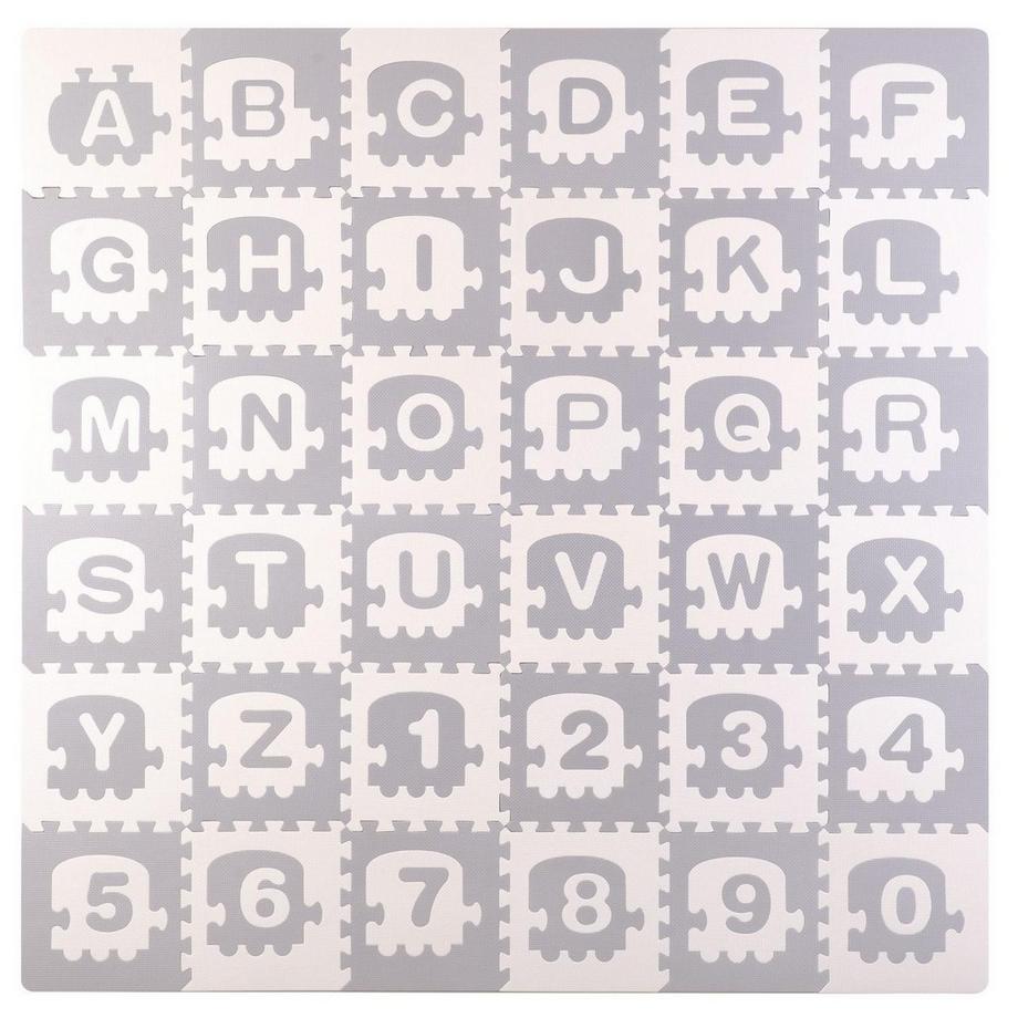 B2X  Große Schaumstoffmatte, Puzzle, Zug, Buchstaben 36-tlg 