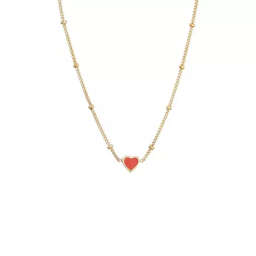 Collier Enfants Pendentif Coeur Boules Avec Émail