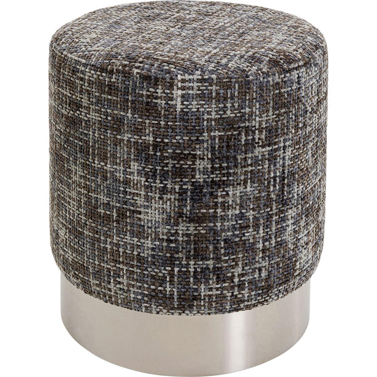 KARE Design Tabouret Berry High argent gris foncé rond 39  