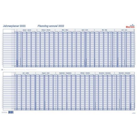 Berec BEREC Jahresplan 90x60cm B 5702 TF/22 2022, blau  