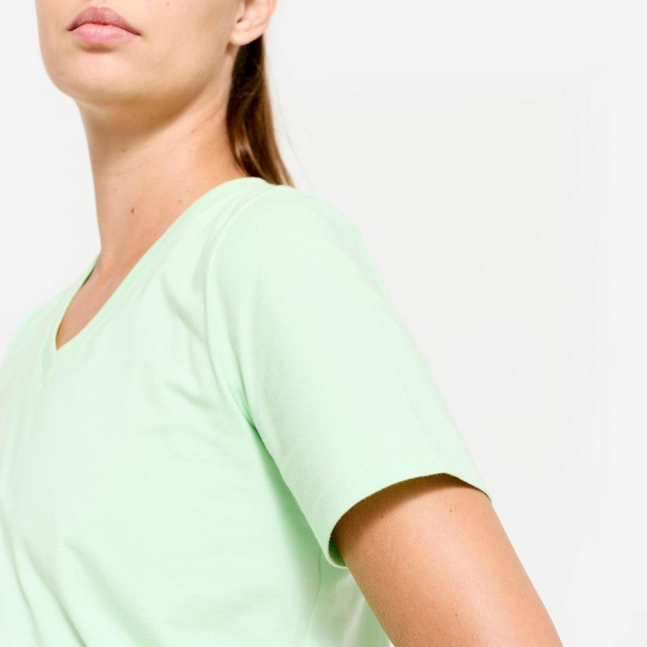 DOMYOS  T-Shirt  V-Ausschnitt Baumwolle 