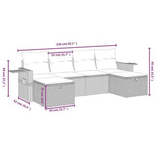 VidaXL Ensemble de canapés de jardin rotin synthétique  