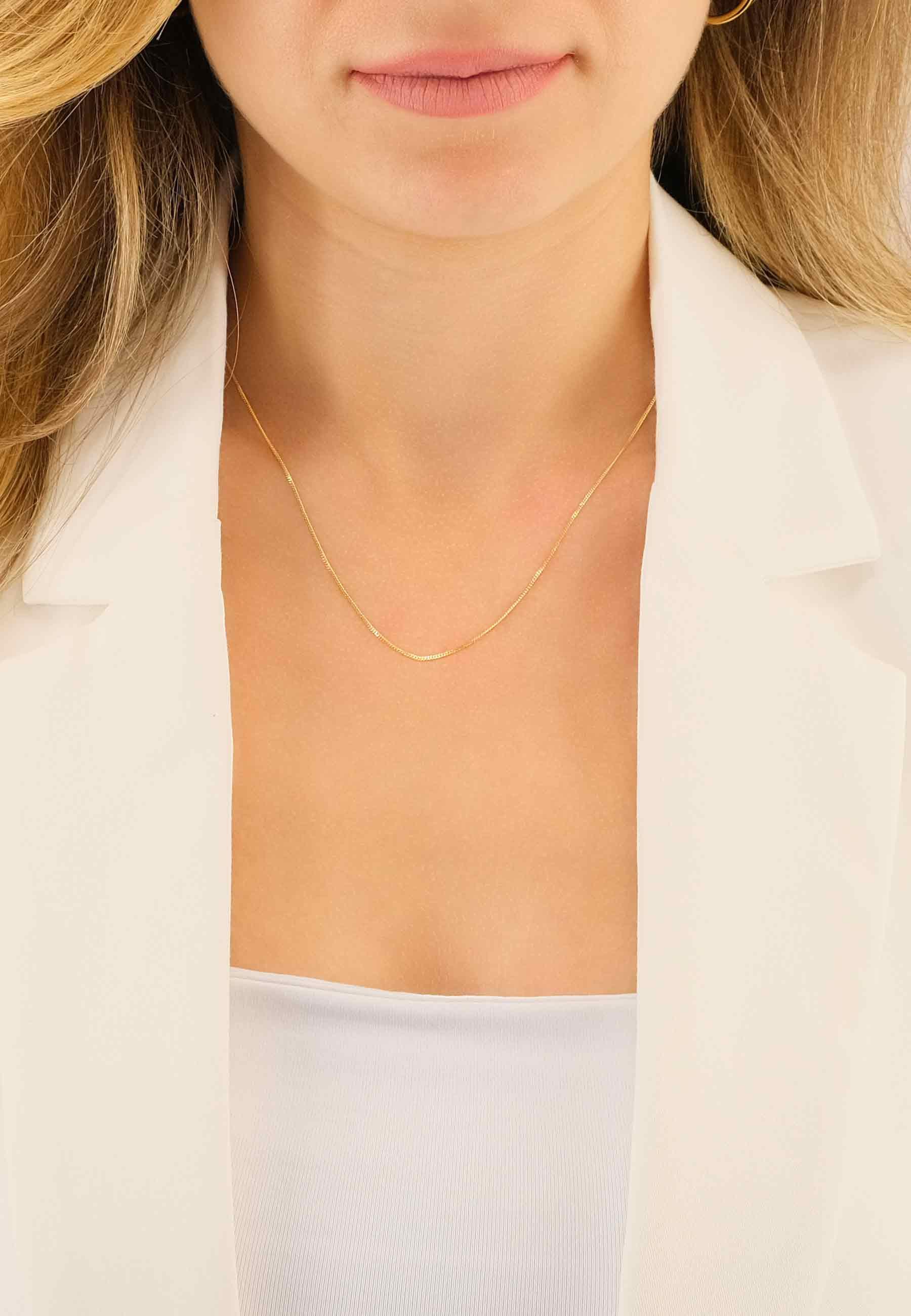 MUAU Schmuck  Collier Panzer Gelbgold 750, 1mm, 36cm 