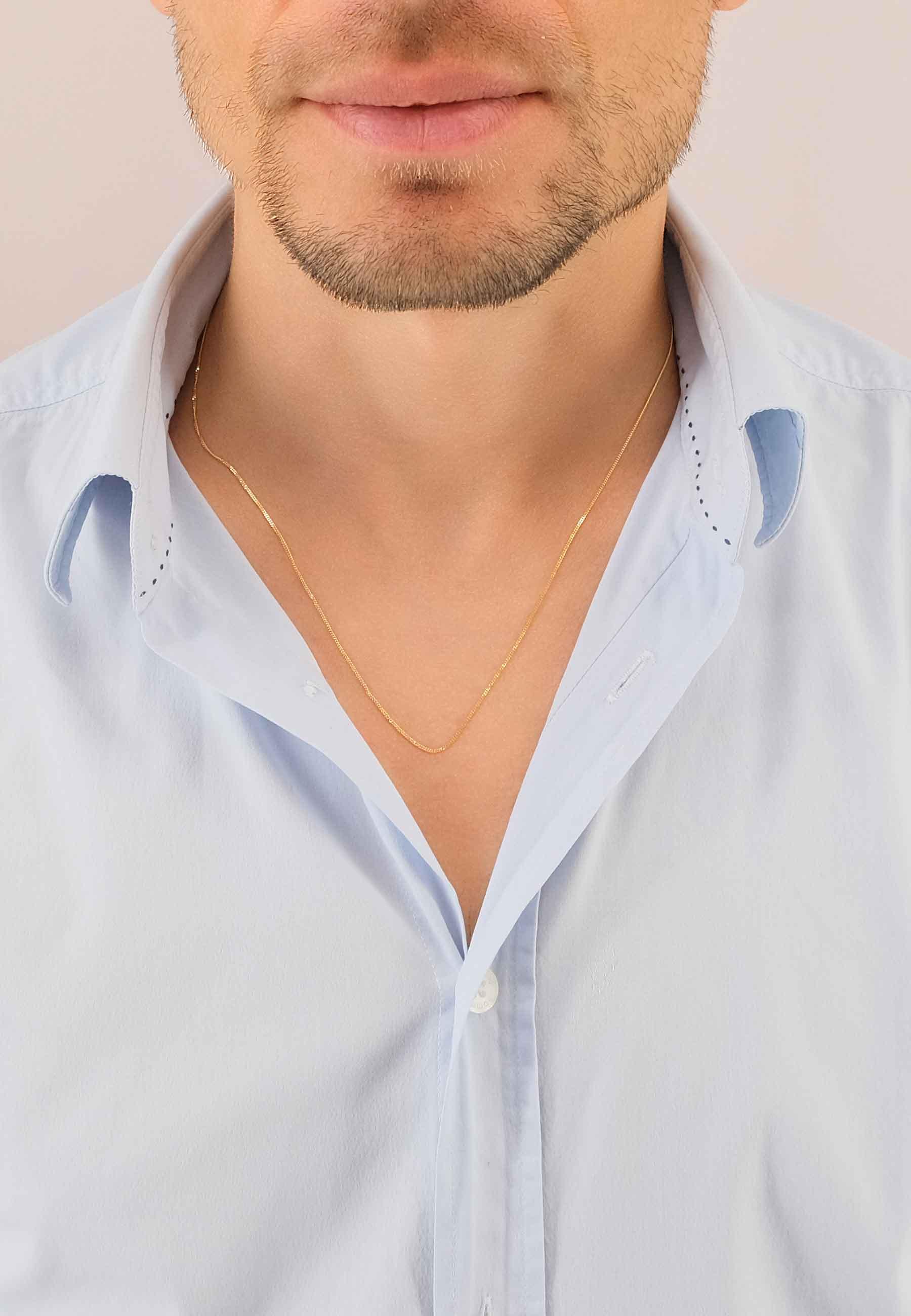 MUAU Schmuck  Collier Panzer Gelbgold 750, 1mm, 36cm 