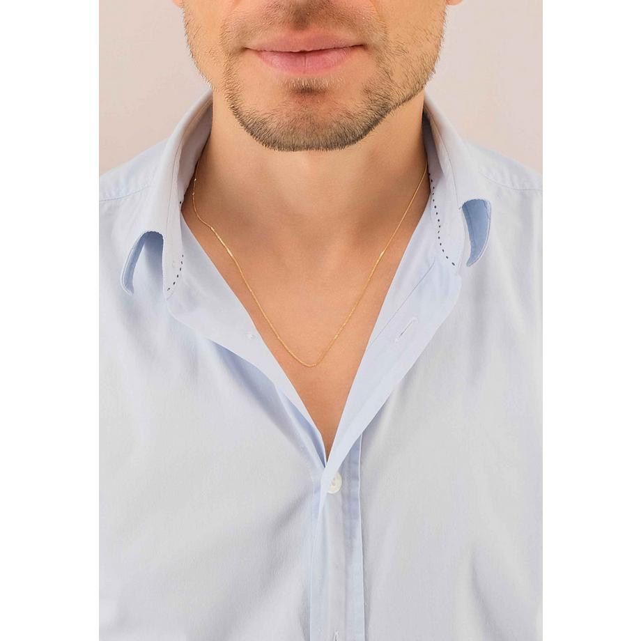 MUAU Schmuck  Collier gourmette or jaune 750, 1mm, 36cm 