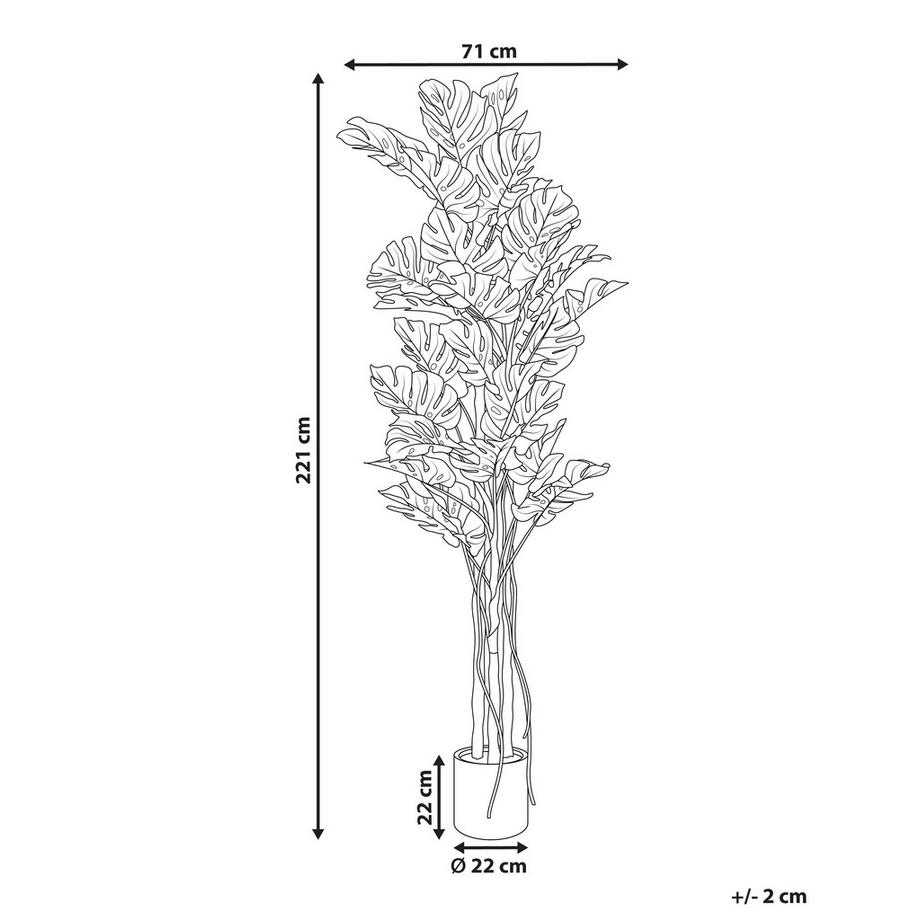 Beliani Pianta artificiale en Materiale sintetico Boho MONSTERA PLANT  